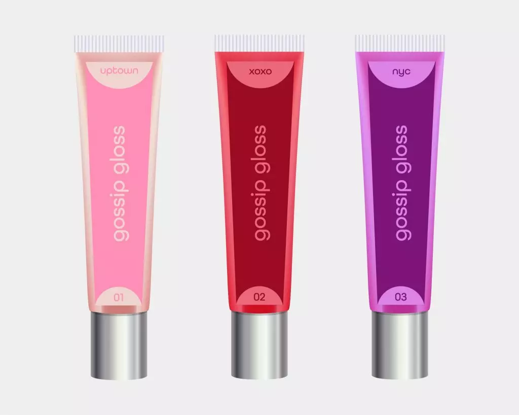 colorful lip gloss labels